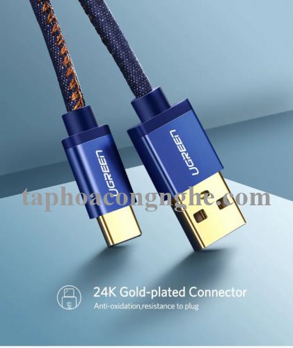 Ugreen 40343 0.5M màu Xanh Cáp sạc USB TypeC cao cấp US250 30040343